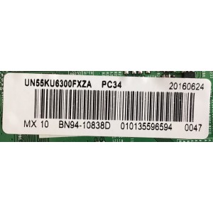 KIT DE TARJETAS PARA TV SAMSUNG / MAIN BN94-10838D / BN41-02528A / FUENTE BN94-10712A / L55S5N_KVD / PANEL CY-GK055HGHV2H / MODELO UN55KU6300FXZA CA02